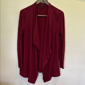 Ann Taylor Red Waterfall Cardigan Sweater